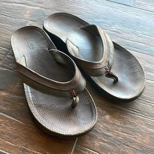 Chaco leather flip flops sz 10